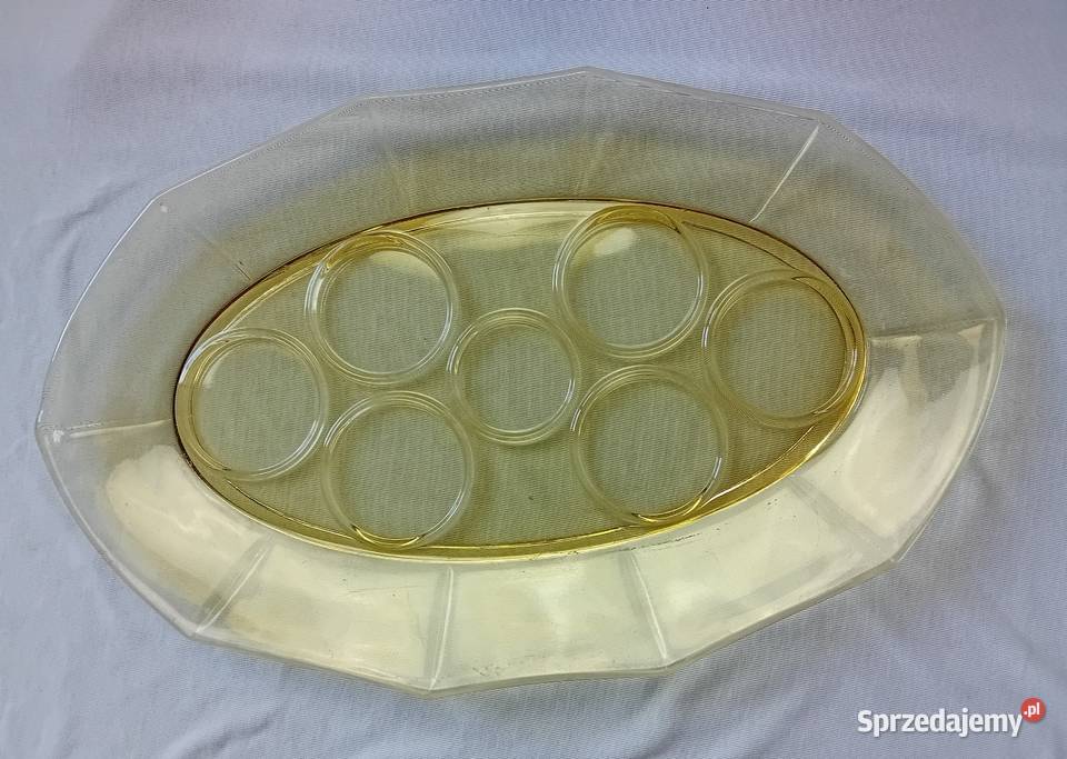 Półmisek pod kieliszki do jajek i solniczkę Porcelana i szkło Koźminek