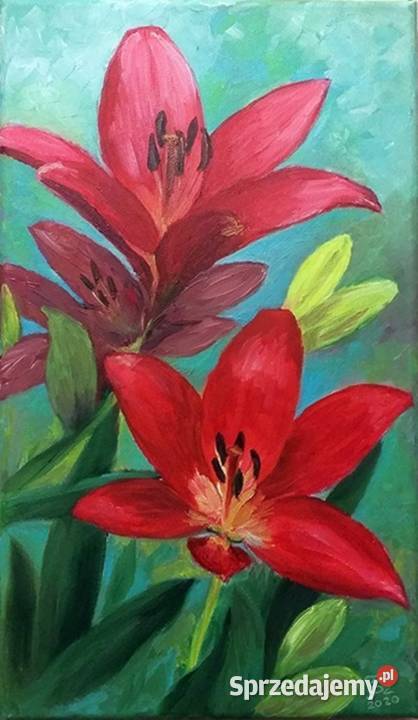 Obraz olejny Czerwone lilie Lublin