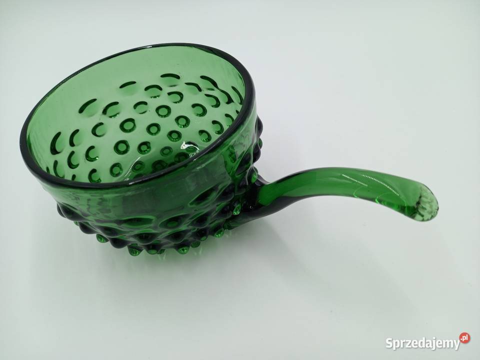 Murano patera szmaragdowe grube szkło Antyki Wrocław