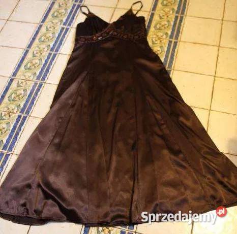 Suknia wieczorowa brązowa 3840 ML Bez wzoru małopolskie Kraków