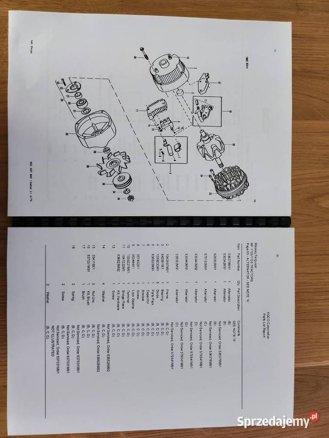 MASSEY FERGUSON 1105 1135 katalog części Gdańsk