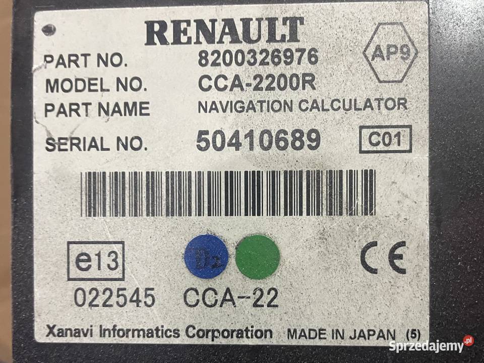 8200326976 czytnik nawigacji renault laguna 2 II Szczecin