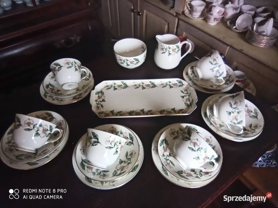 Serwis do herbaty Z kwiatem jabłoniStaffordshire pomorskie Gdańsk