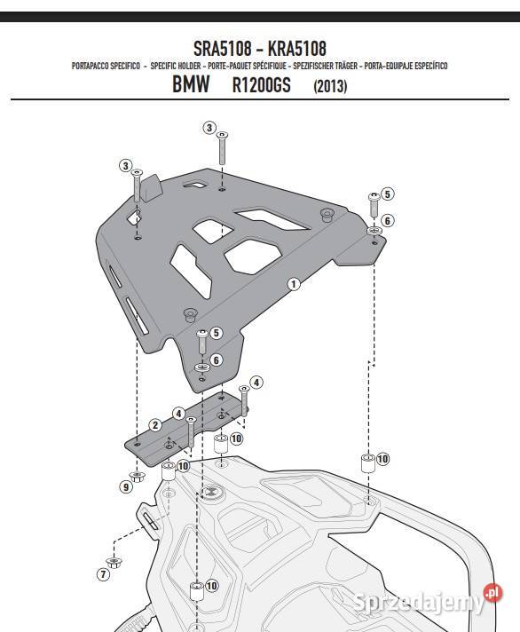 Płyta pod Kufer Givi BMW R1200GS R1250GS SRA5108 Wrocław sprzedam