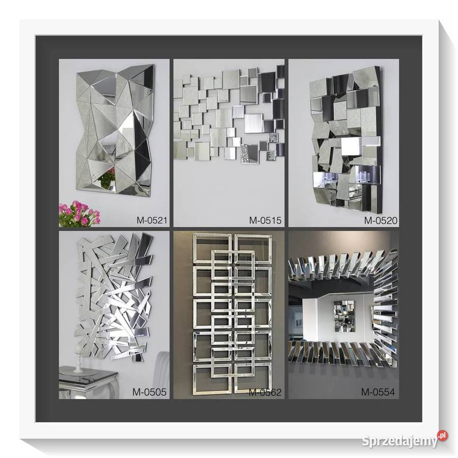 Nowoczesne lustro glamour dekoracyjne wiszące do Warszawa