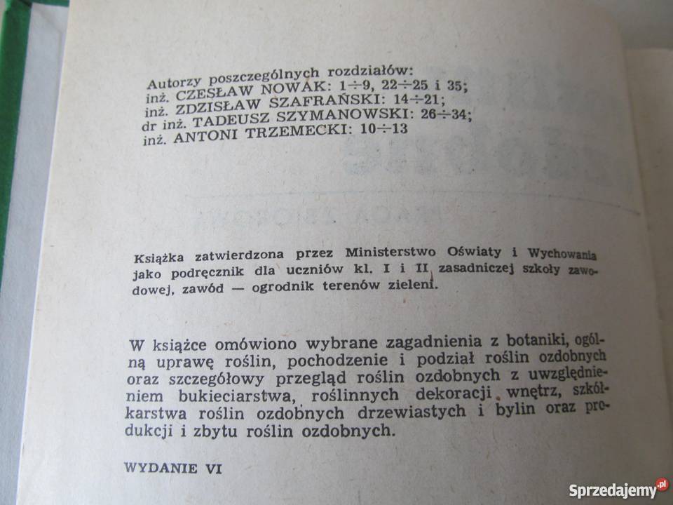 Rośliny ozdobne podręcznik Zielona Góra
