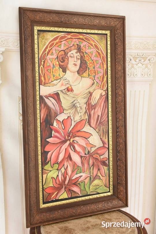 Alfons Mucha Dama Kameliowa Portret z Kwiatami małopolskie Kraków