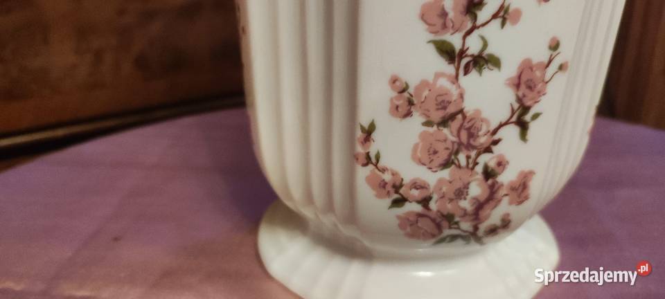 Duży wazon kolumnowy pnące róże porcelana