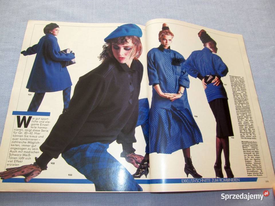 Burda International Jesień 1985 moda szycie