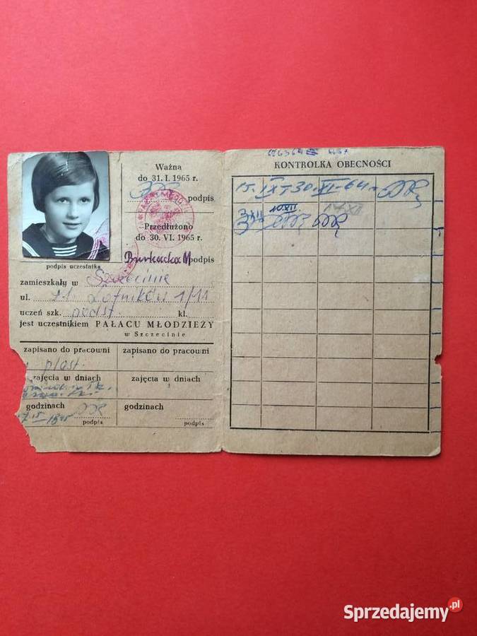 1900 Legitymacja Pałacu Młodzieży