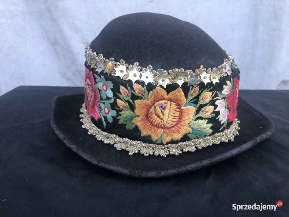 Kapelusz Łowicki zabytkowy Stroj Łowicki Rękodzieło Łowicz