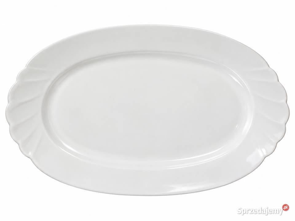 Porcelanowy półmisek Burg Lindau biała owalna łódzkie Poddębice