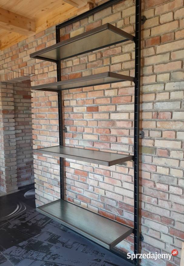 Regał z półkami szklanymi półka regał szkło loft Meble sprzedam
