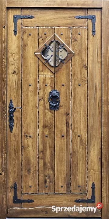 Drzwi DŁUGOSZ drewniane zewnętrzne góralskie Ostrów Wielkopolski