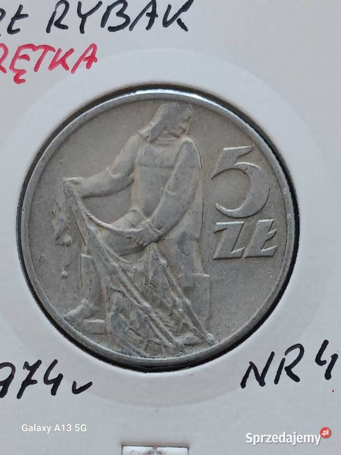 5 Złotych Rybak 1974 r Skrętka 4