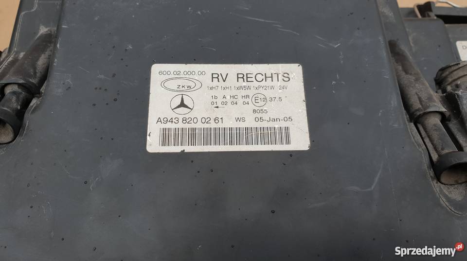 MERCEDES ACTROS MP2 LAMPA REFLEKTOR PRAWY PRZÓD lubuskie Bieleń