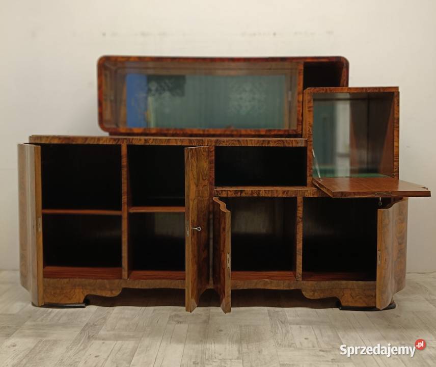 komoda bufet witryna art deco lata 60te vintage