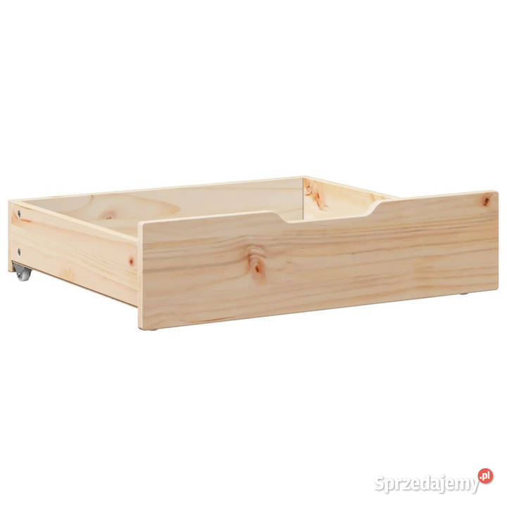 Szuflady pod łóżko z kółkami 2 75x55x16 sosna Warszawa