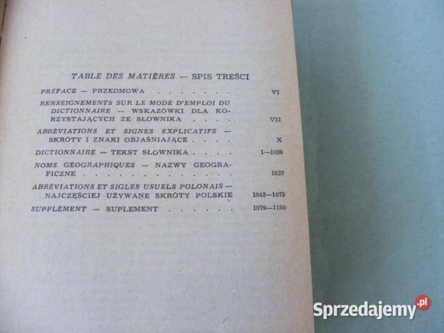 Podręczny słownik polsko francuski francusko Oborniki Śląskie sprzedam