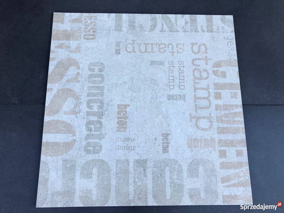 Gres Gesso 60x60 BETONOPODOBNY napisy gatunek 1 Łask sprzedam