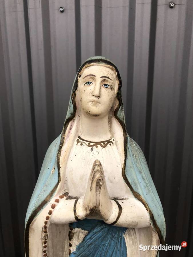 Polska Figurka gipsowa Maryja Antyki łódzkie Łowicz