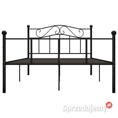 vidaXL Rama łóżka czarna metalowa 140 x 200