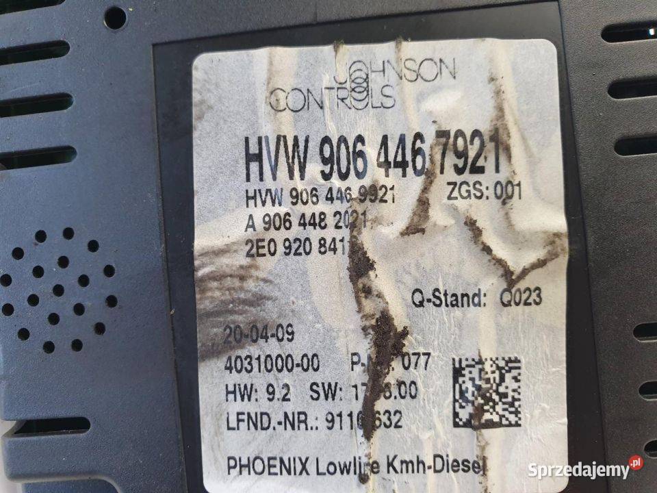 LICZNIK ZEGAR VOLKSWAGEN CRAFTER 9064467921 kujawsko-pomorskie sprzedam