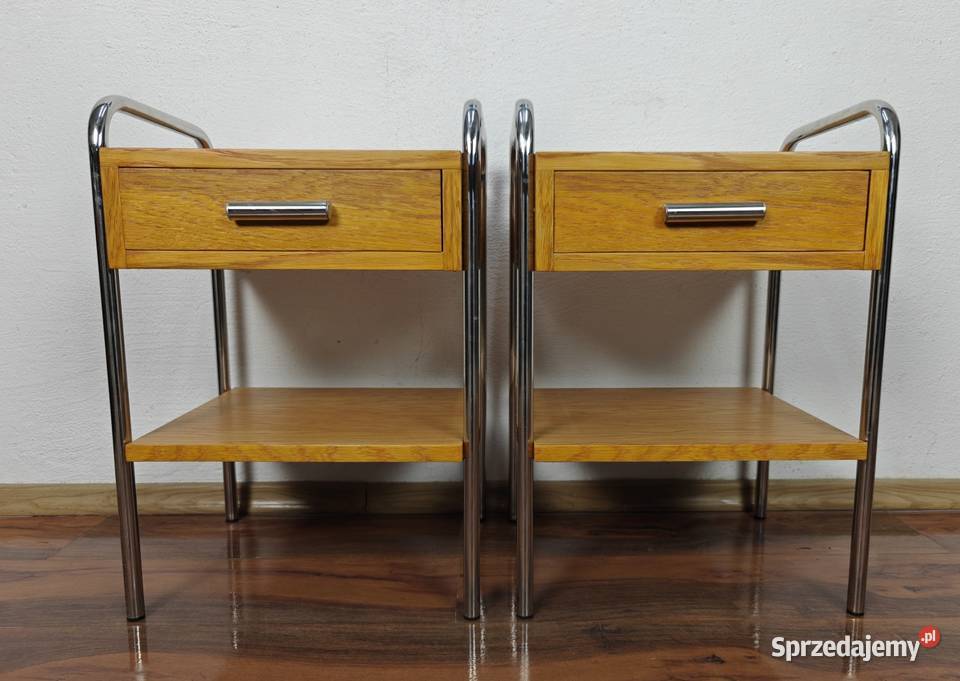 Szafki nocne stolik Chrom Dąb Jasny Art Deco Warszawa