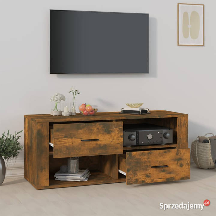 Szafka pod telewizor przydymiony dąb 100x35x40 Dom i Ogród Warszawa