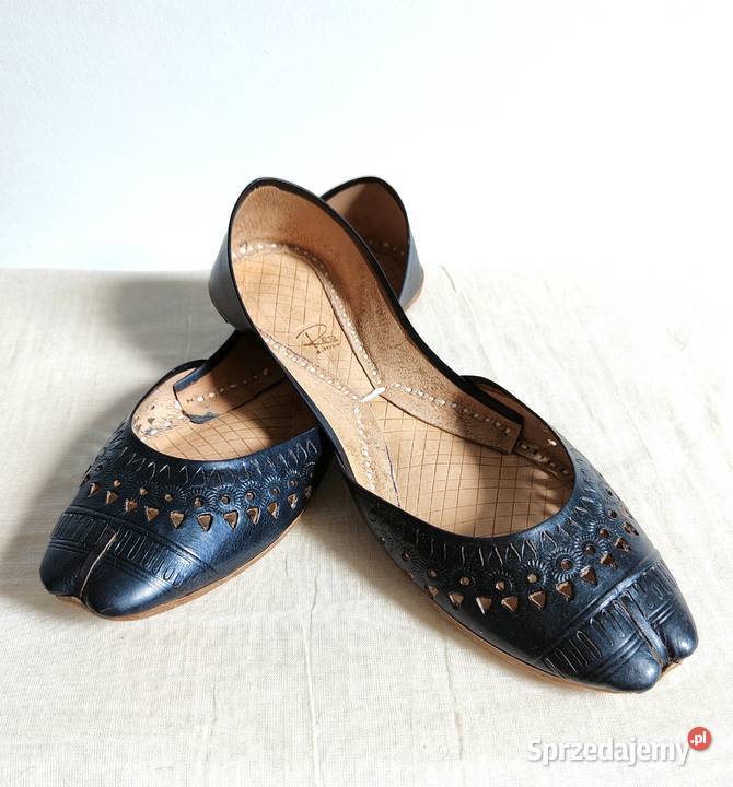 Czarne skórzane buty balerinki 38 skóra orient Szczecin