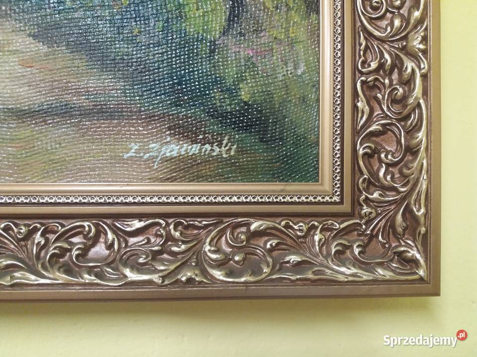 obraz olejny na płótnie w ramie 82x62 Gliwice