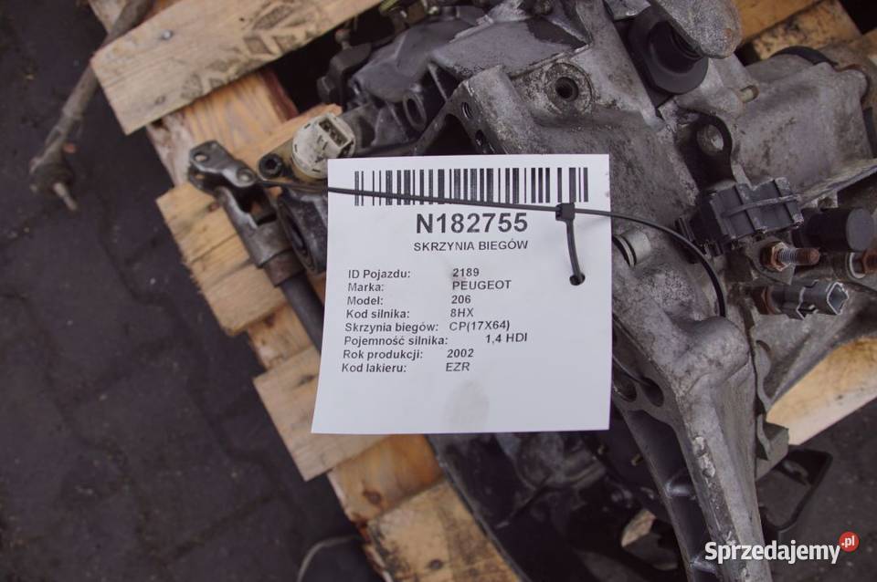 SKRZYNIA BIEGÓW PEUGEOT 206 20CN39 Lipno