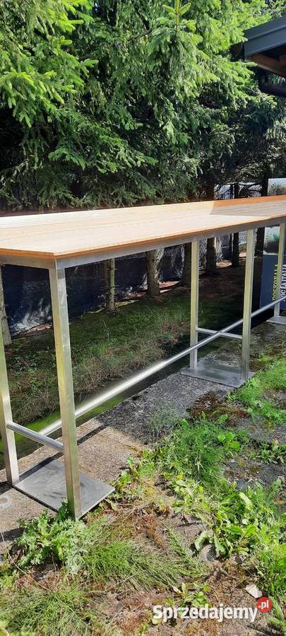 Stół barowy 35m stal nierdzewna drewno Gastronomia