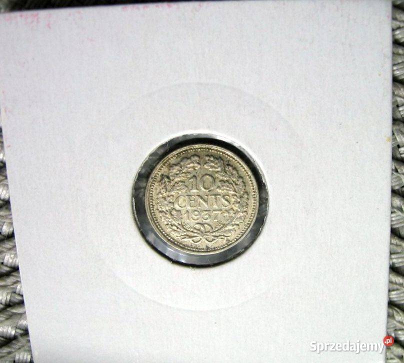 Holandia 10 Cent 1937r SREBRO