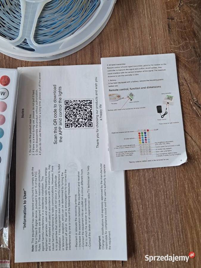 nowa taśma led 2x15m sterownik zasilacz pilot Sandomierz