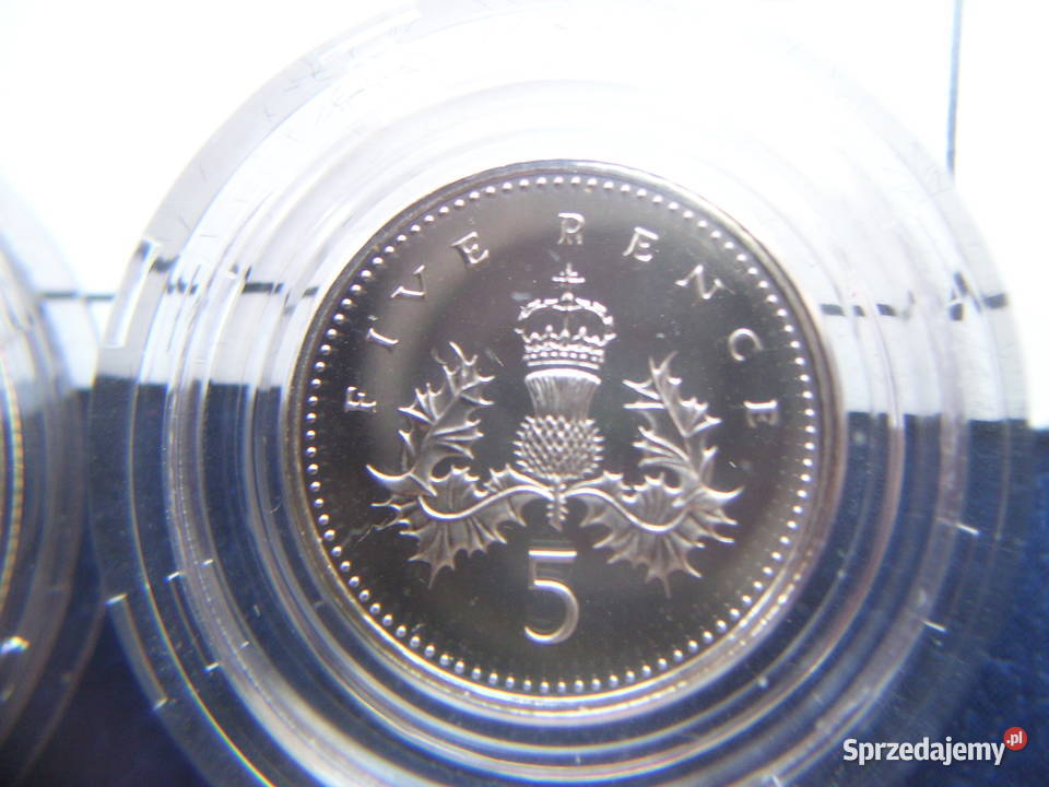 Stare monety 5 pens 1990 2monety Anglia stan Lesko