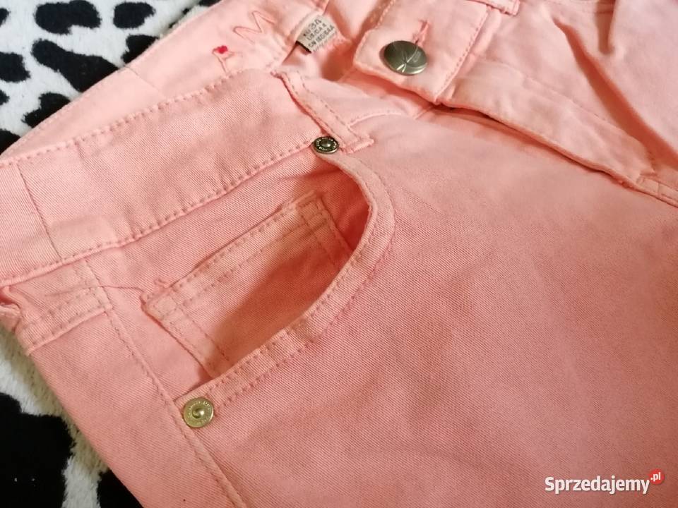 YORKER spodnie skinny rurki dżins jeansy pomarańczowy Leszno