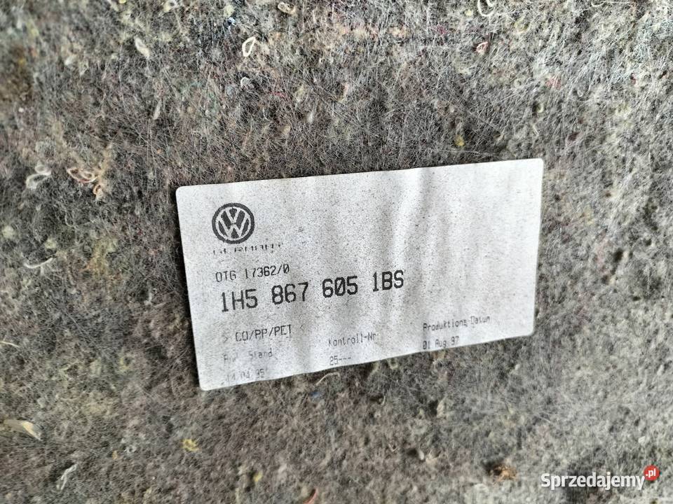 VW VENTO 1H5867605 WYGŁUSZENIE TAPICERKA KLAPY lubelskie Kamień-Kolonia
