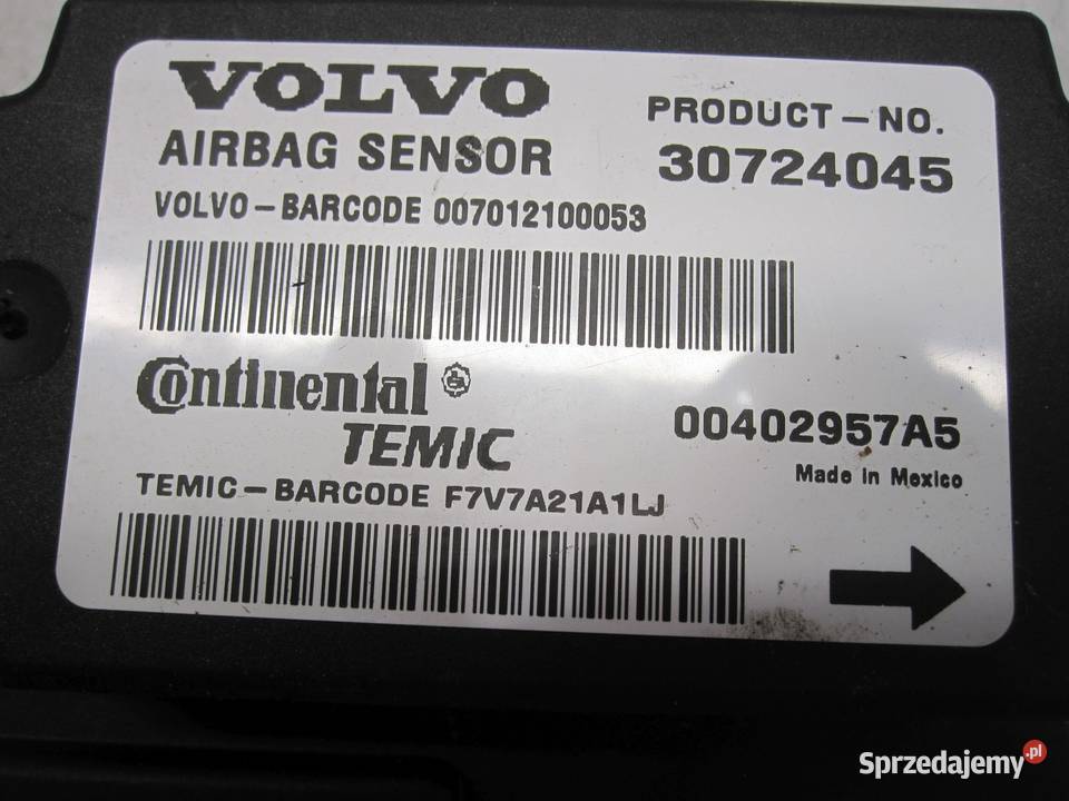 VOLVO C30 RDESIGN 07r moduł sensor AIRBAG osobowe Kielce