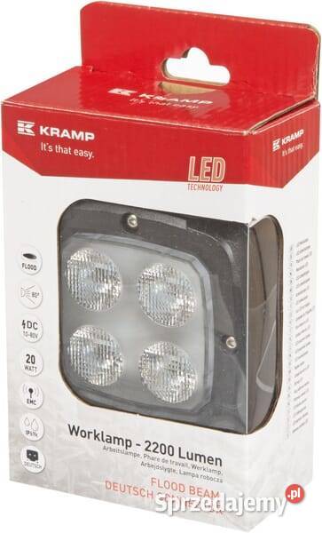 Lampa robocza LED kwadratowa 20W 2200lm 1080V Kamionna