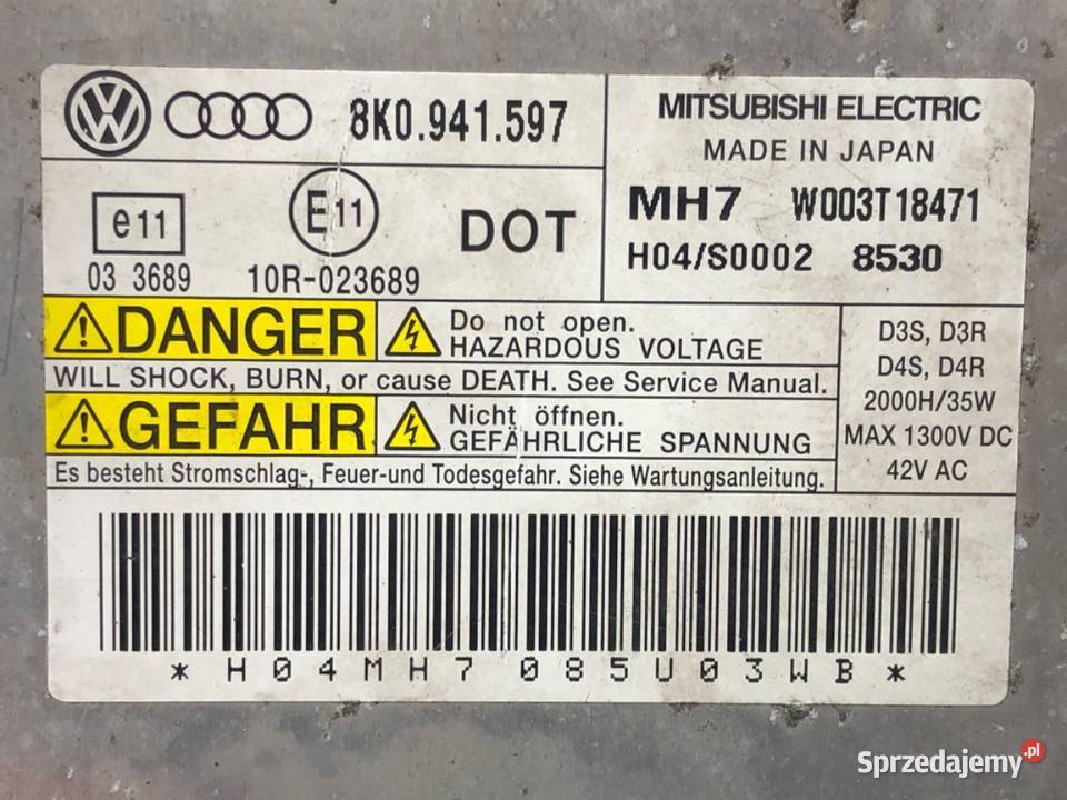 PRZETWORNICA XENON AUDI A4 B8 8K0941597 0715