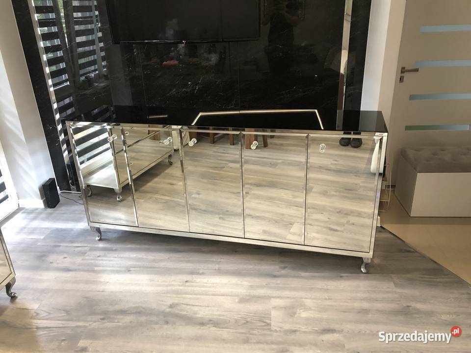 Komoda lustrzana czarna nowoczesna glamour Kępno