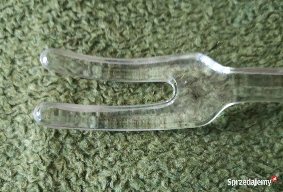 Dwa stare szklane widelce do sałaty Katowice