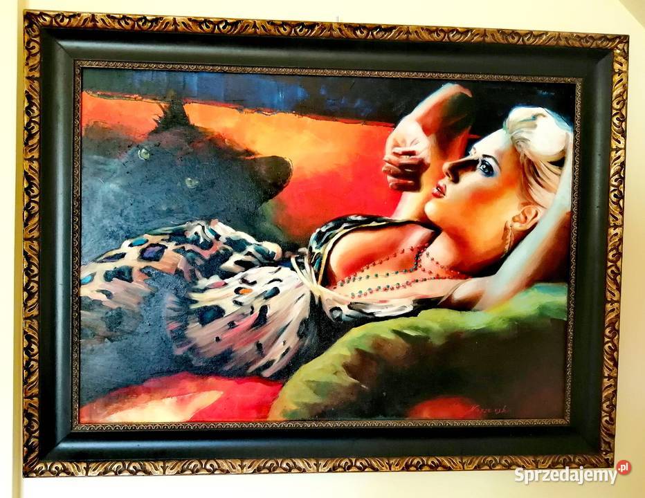 Obraz olejny Kobieta kot Łódź