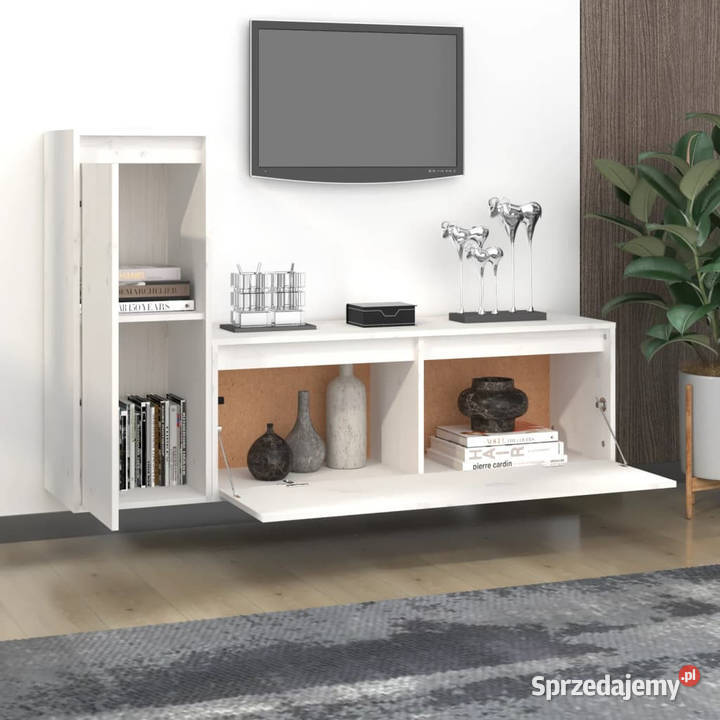 Szafki pod TV 2 białe lite drewno sosnowe Warszawa sprzedam