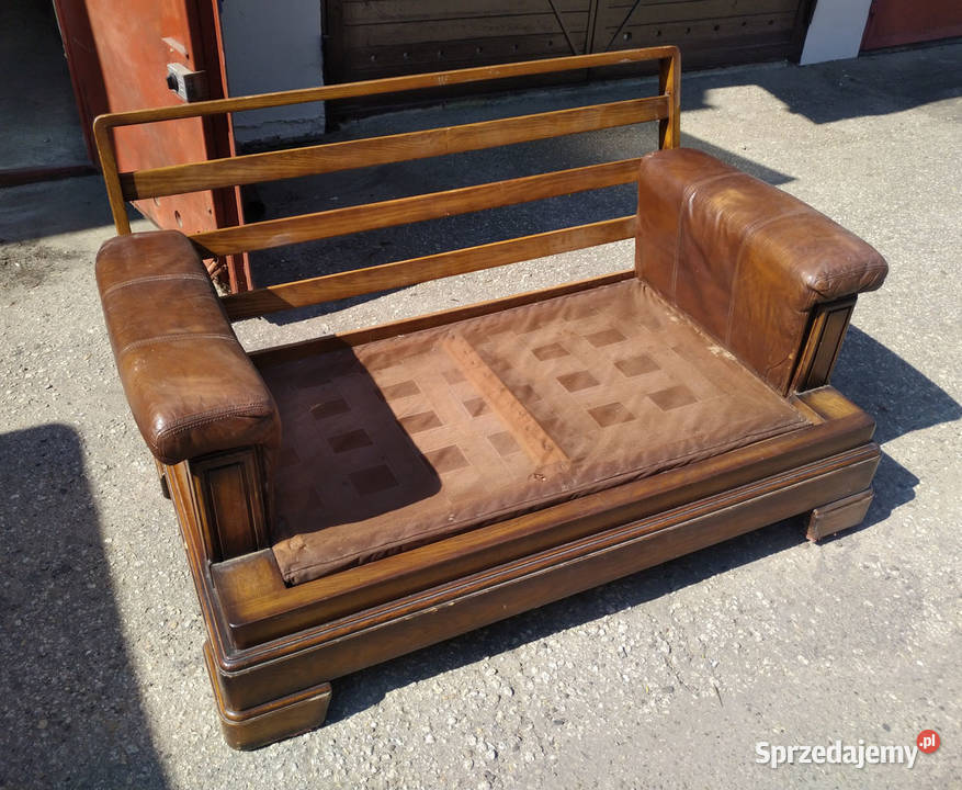 Sofa dębowa dwuosobowa bez wkładu okazja Przemyśl
