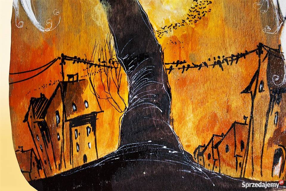 Obraz namalowany na drewnie Anioł wędrownych sprzedam