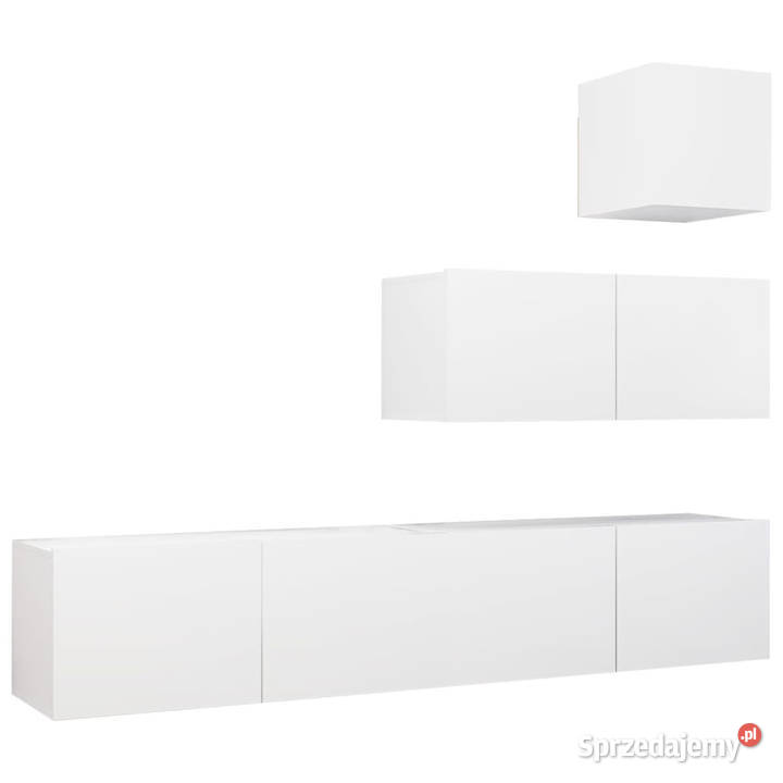 4cz zestaw szafek TV biały materiał sprzedam