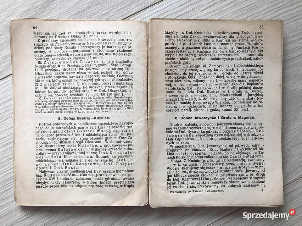 PRZEWODNIK TATRACH I ZAKOPANEM MŚwierz 1927