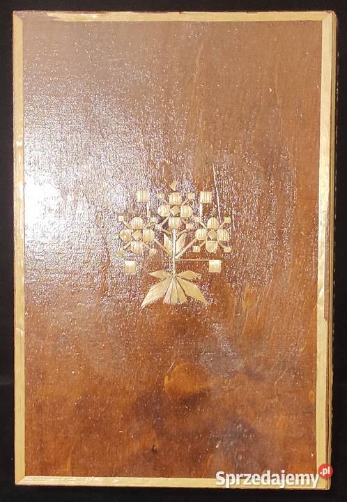 Pudełko ozdobne drewniane inkrustowane słomą mazowieckie Warszawa sprzedam